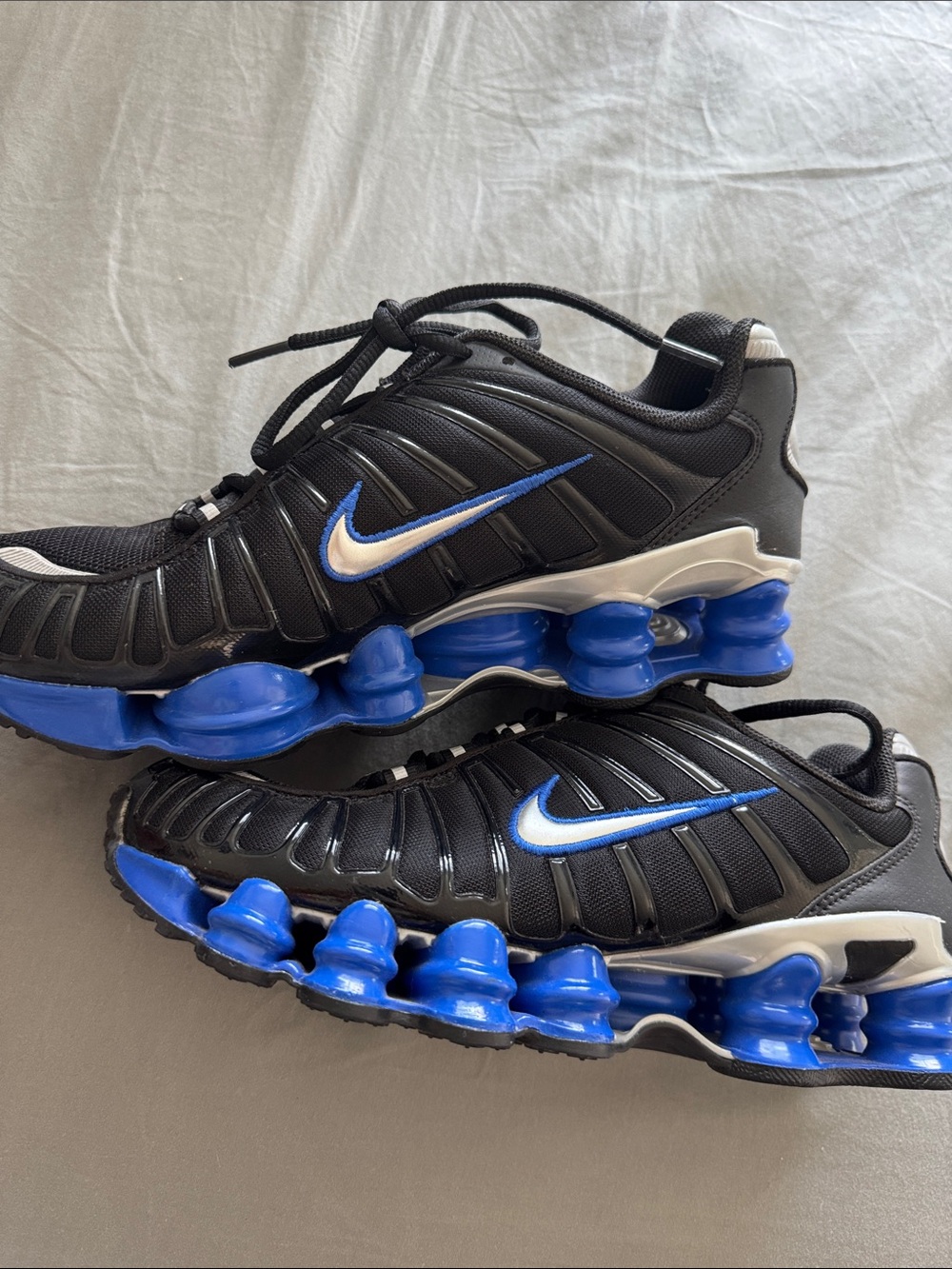 Nike Black Sneakers with Blue Accents and Cushioning Pods - Picture 5 of 8
